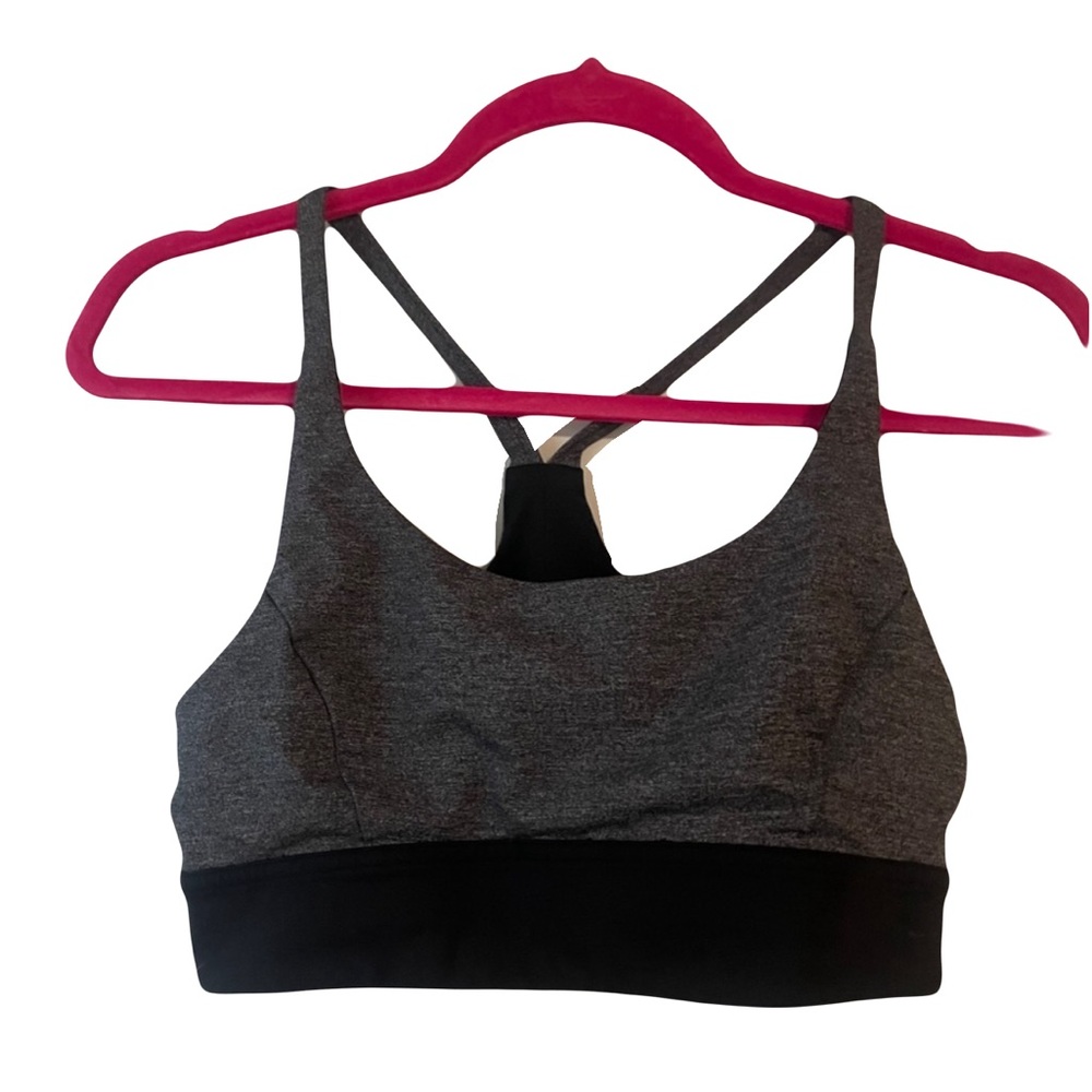 Lululemon Train Times Bra Heathered Black / Black Size 8